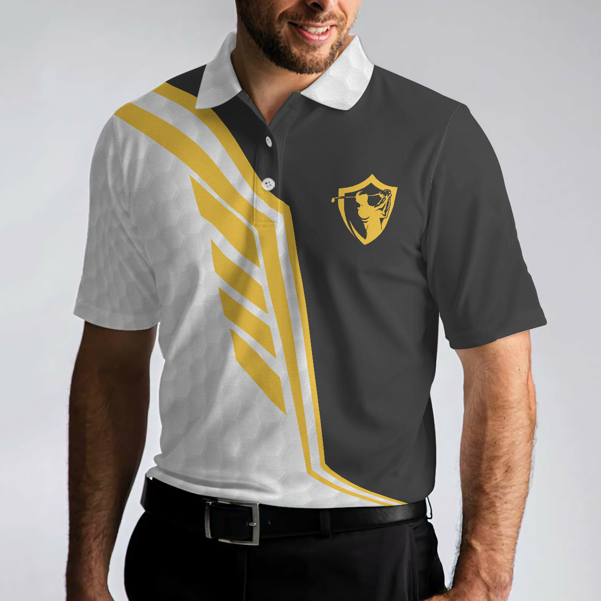 I Ain't Perfect But I Can Still Play Golf Polo Shirt, Black And White Golfing Shirt For Men, Best Gift For Men