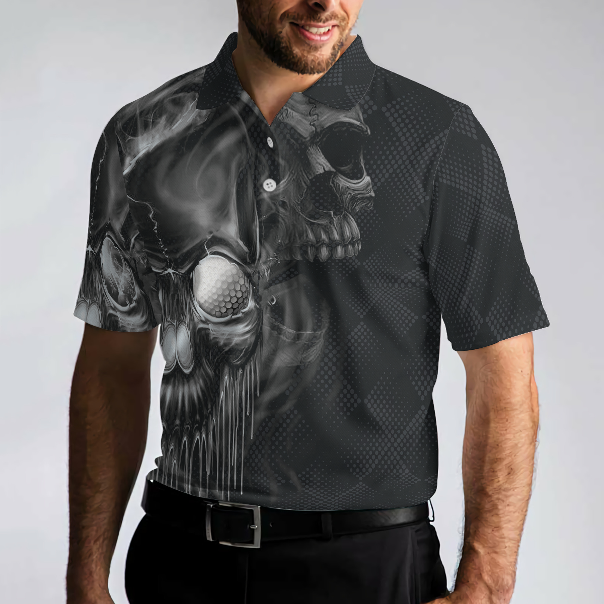 Golf Skull And Smoke Men Polo Shirt, Best Golf Shirt For Men - Best Gift For Golfers