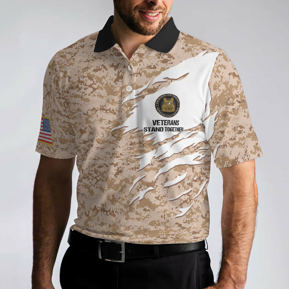 Veterans Stand Together Polo Shirt, Empowering Our Community Polo Shirt - Perfect Gift For Men