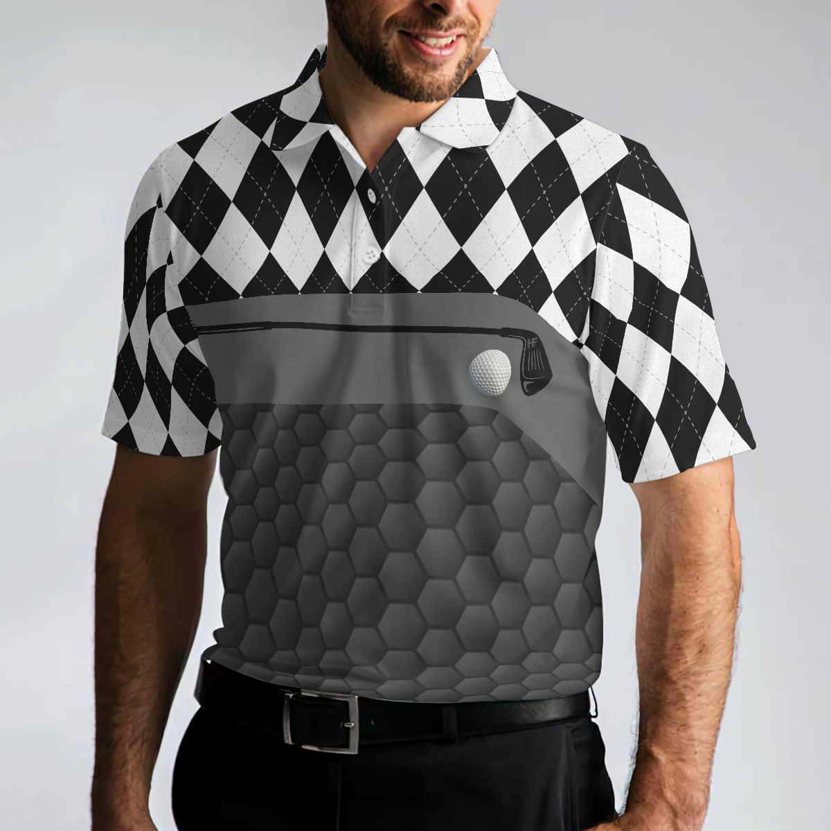Golf Men Polo Shirt, I Made A Bogey On Every Hole Argyle Polo Shirt - Best Gift For Golf Lovers