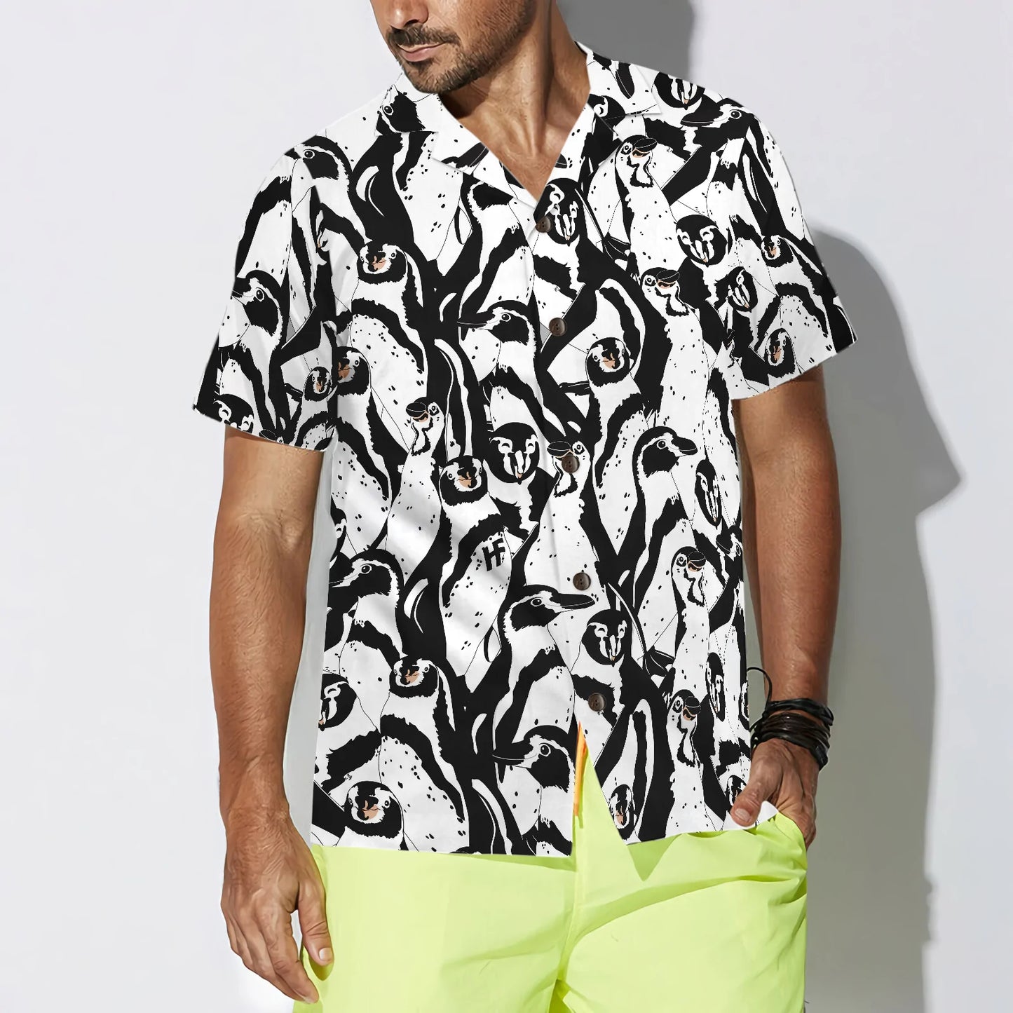 Black And White Penguin Hawaiian Shirt, Hawaiian Shirt For Men, Best Gift For Husband, Boyfriend, Friends, Family