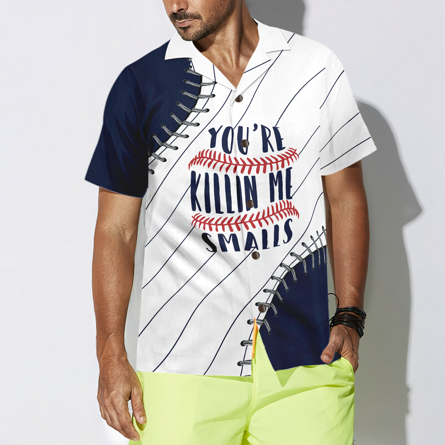 Baseball Lover Navy Blue Hawaiian Shirt, Best Gift For Baseball Players, Husband, Wife, Boyfriend, Girlfriend, Friend, Family