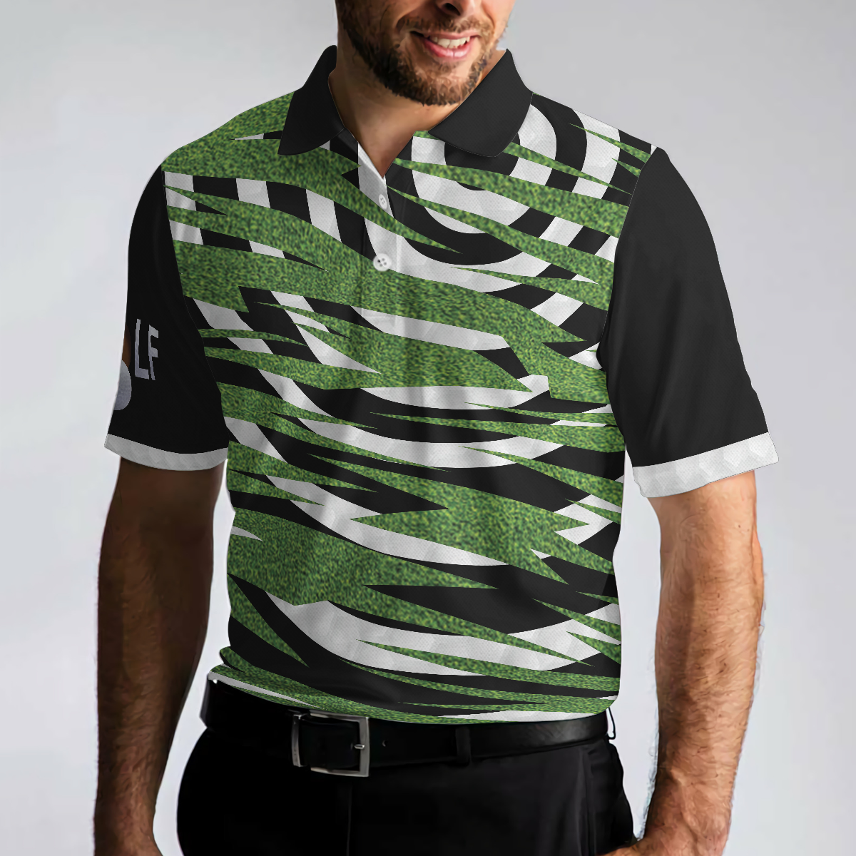Unique Golfer Design With Ripped Texture Golf Polo Shirt, Basic Spiral Pattern Golf Shirt Design - Perfect Gift For Men