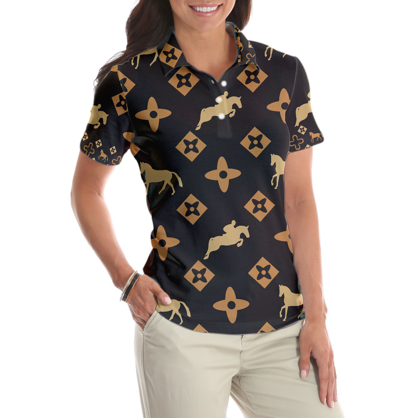 Women's Riding Polo Equestrian Short Sleeve Women Polo Shirt - Perfect Gift For Women