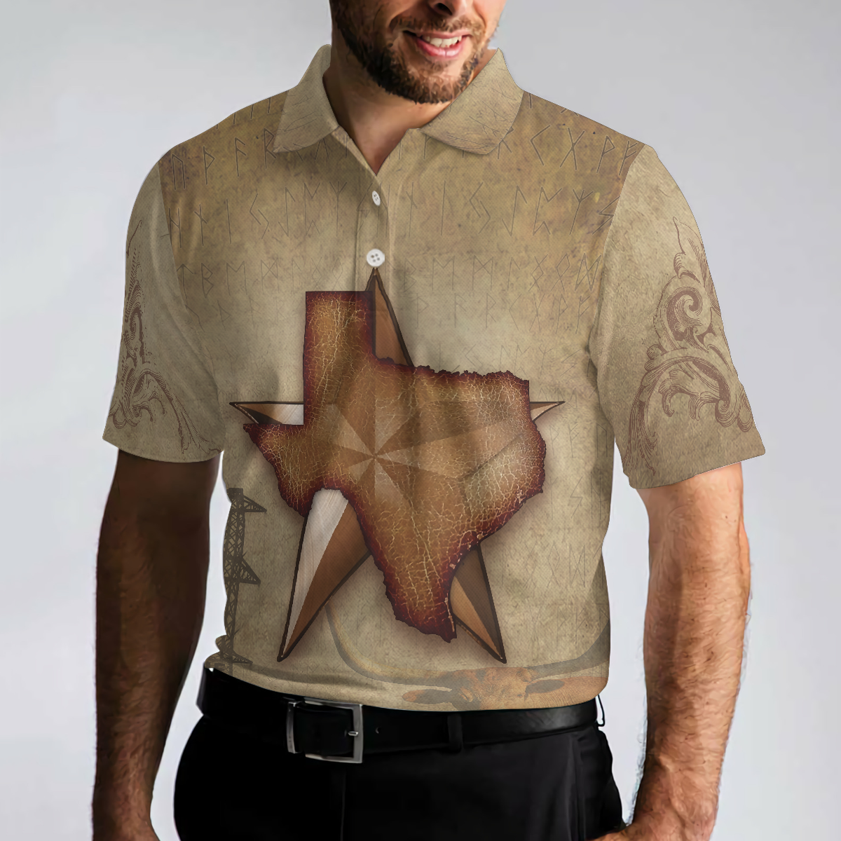 Texas The Lone Star State Polo Shirt, Texas State Map Longhorn Polo Shirt, Texas Proud Shirt - Perfect Gift For Men