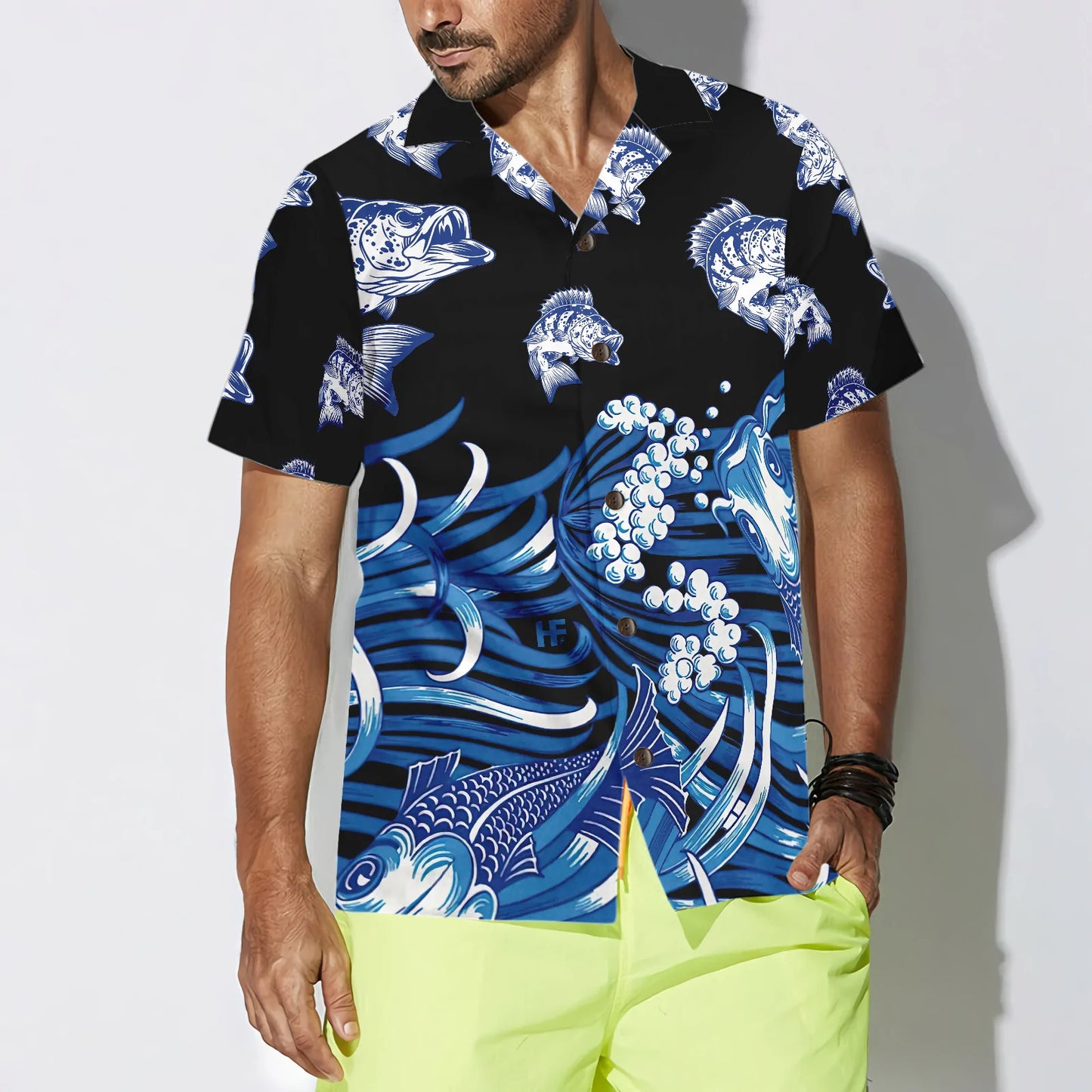 Bass Fish Hawaiian Shirt, 3D Fishing Aloha Shirt, Perfect Gift For Fishing Lovers, Friends, Husband, Boyfriend, Family