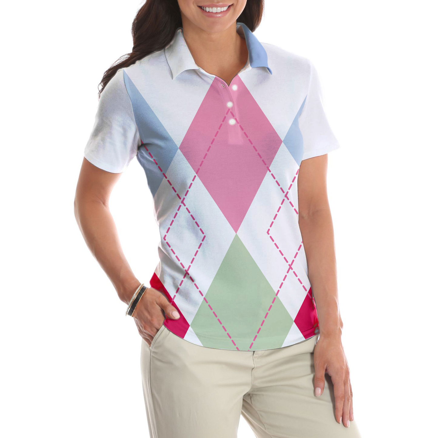 Golf Isn't For Everyone Only Cool People Seem To Like It Golf Short Sleeve Women Polo Shirt, Argyle Polo Shirt