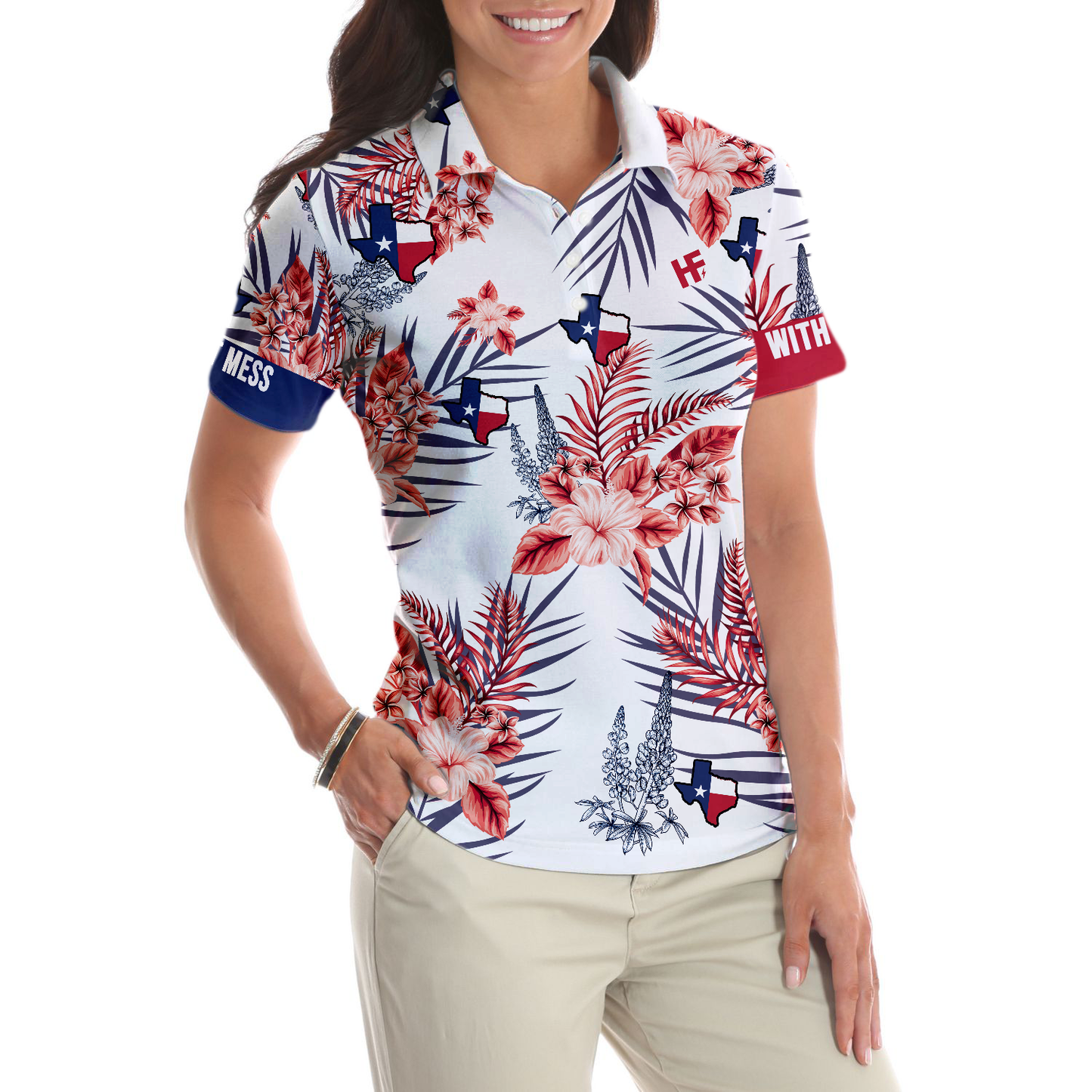 Texas Proud Bluebonnet Polo Shirt For Woman Short Sleeve Women Polo Shirt - Perfect Gift For Women
