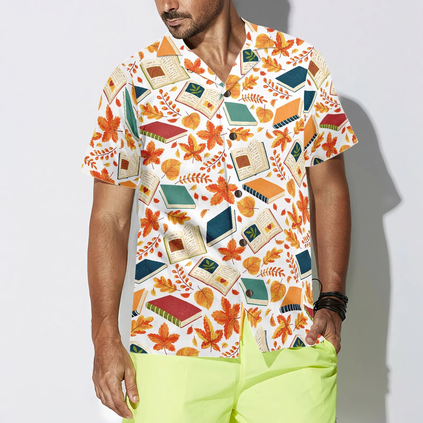 Autumn Pattern Back To School Teacher Hawaiian Shirt, Autumn Is Time To Back To School Aloha Shirt for Men And Women, Best Gift For Teachers, Students