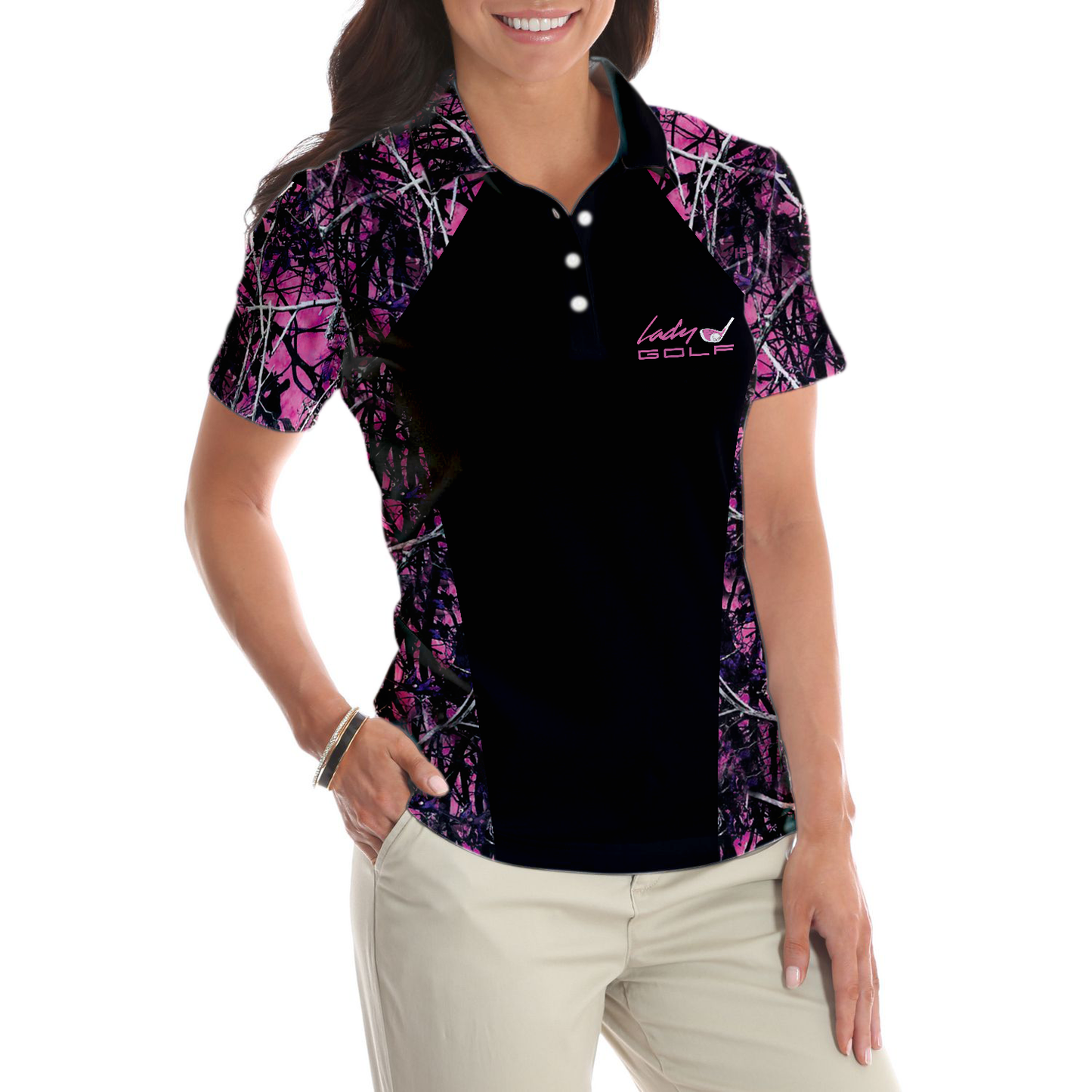 Golf Men Polo Shirt, I'm Not Swearing I'm Using My Golf Words Camouflage Pattern Golf Short Sleeve Women Polo Shirt, Golf Shirt For Ladies