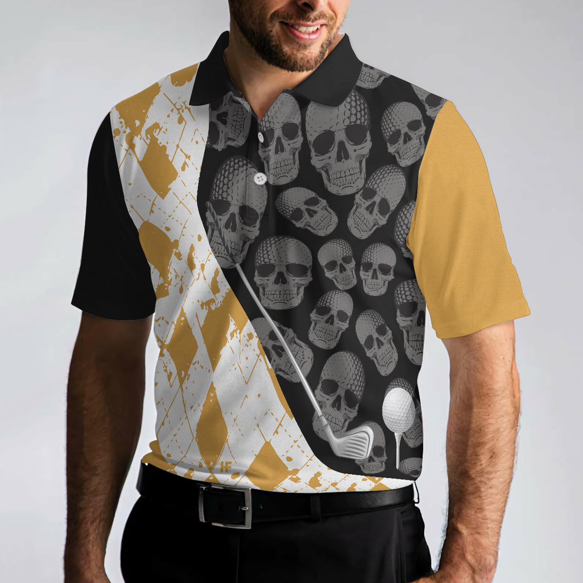 I Just Want To Drink Beer Play Golf And Take Naps Polo Shirt, Yellow Argyle Pattern Golfing Shirt For Male Players