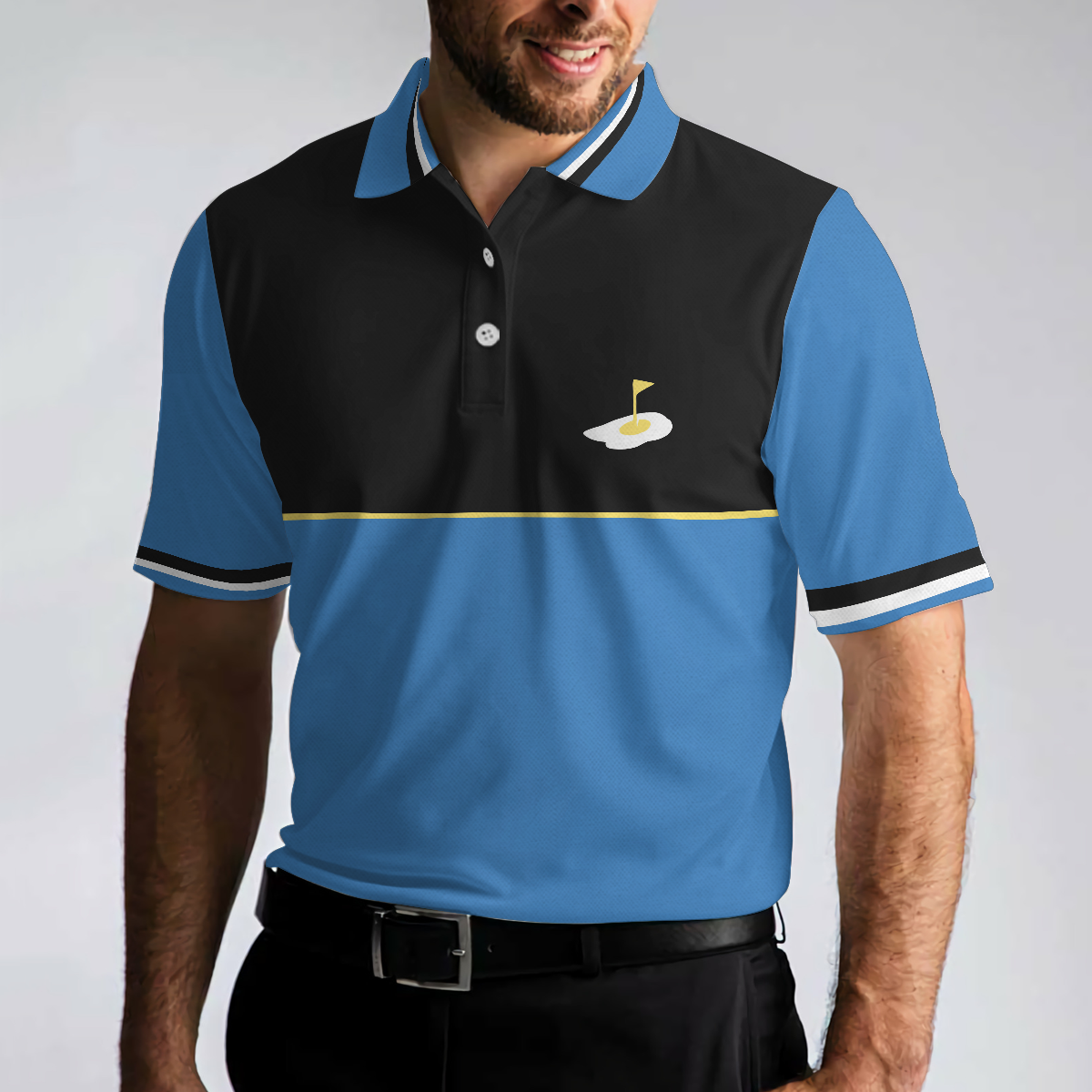 Breakfast Ball Short Sleeve Golf Polo Shirt, Steak Golf Hole And Flag Polo Shirt, Best Golf Shirt For Men