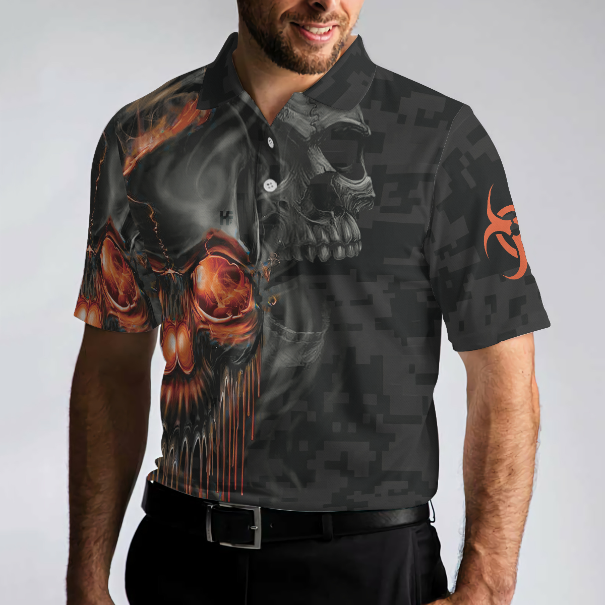 Slow Walk With Death Polo Shirt, Skull Veteran Shirt With Sayings, Best Gift For Retired Veterans - Perfect Gift For Men, Halloween