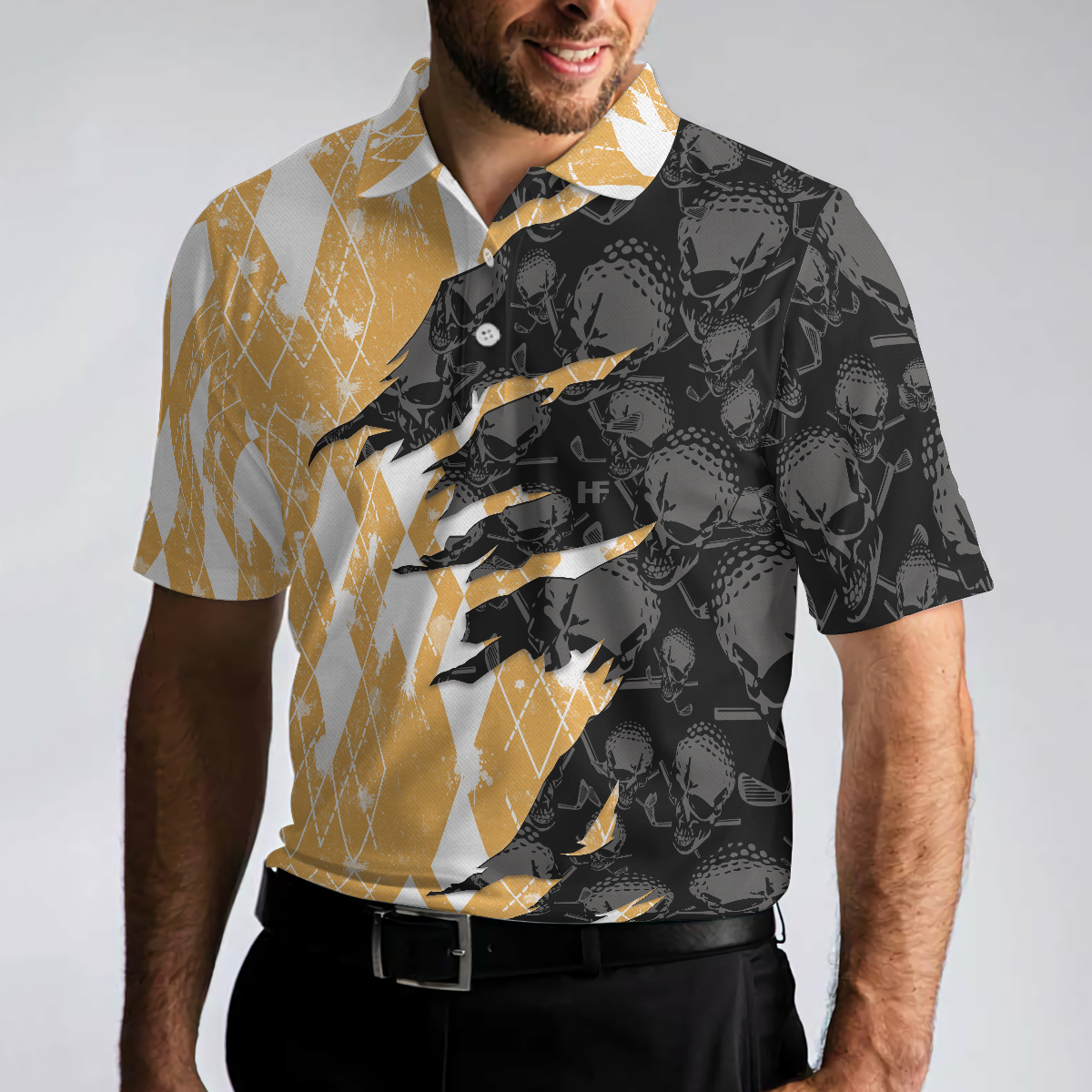 Who Needs Therapy When You Have Beer & Golf Polo Shirt, Argyle Pattern Golfing Shirt Design For Drinking Golfers - Perfect Gift For Men