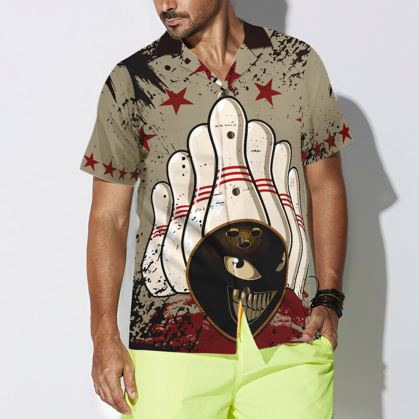 Bowling Ball Vintage Background Hawaiian Shirt, Unique Bowling Shirt, Best Gift For Bowling Players, Friend, Family