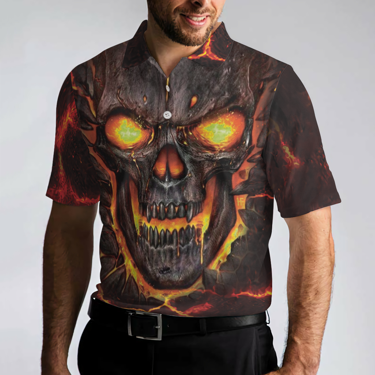 Tucking Fen Pin Polo Shirt, Skull Bowling Polo Shirt Design, Scary Halloween Gift For Bowling Lovers - Perfect Gift For Men