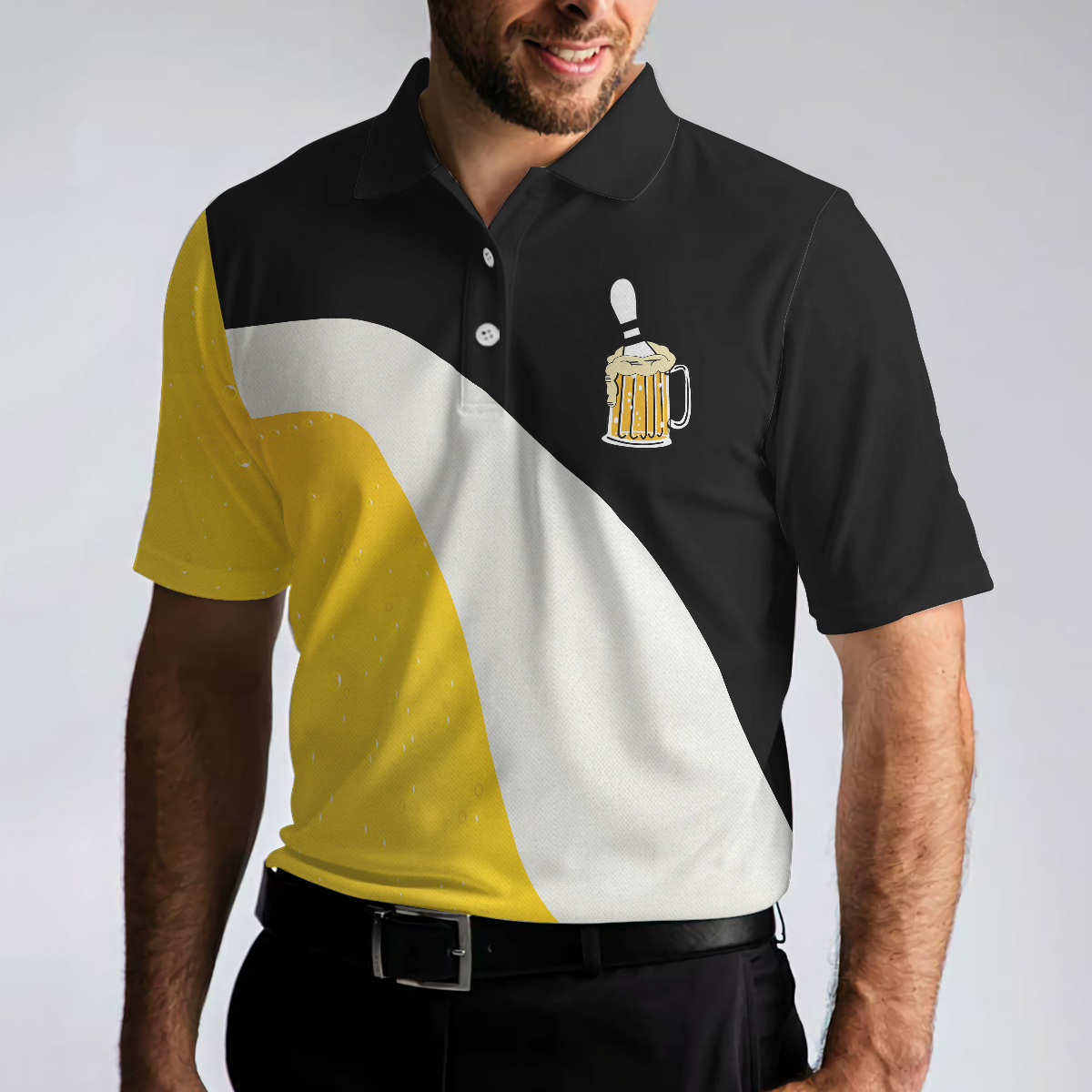 Easily Distracted By Bowling And Beer Men Polo Shirt, Funny Drinking Bowling Polo Shirt, Best Bowling Gift Idea