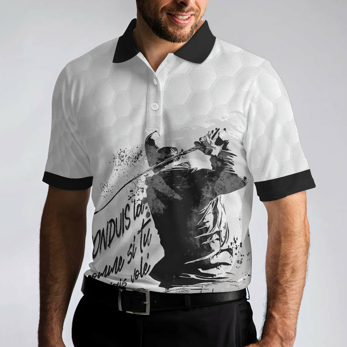 Conduis La Comme Si Tu L'avais Volé Polo Shirt, Golf Pattern Polo Shirt, Best Golf Shirt For Men