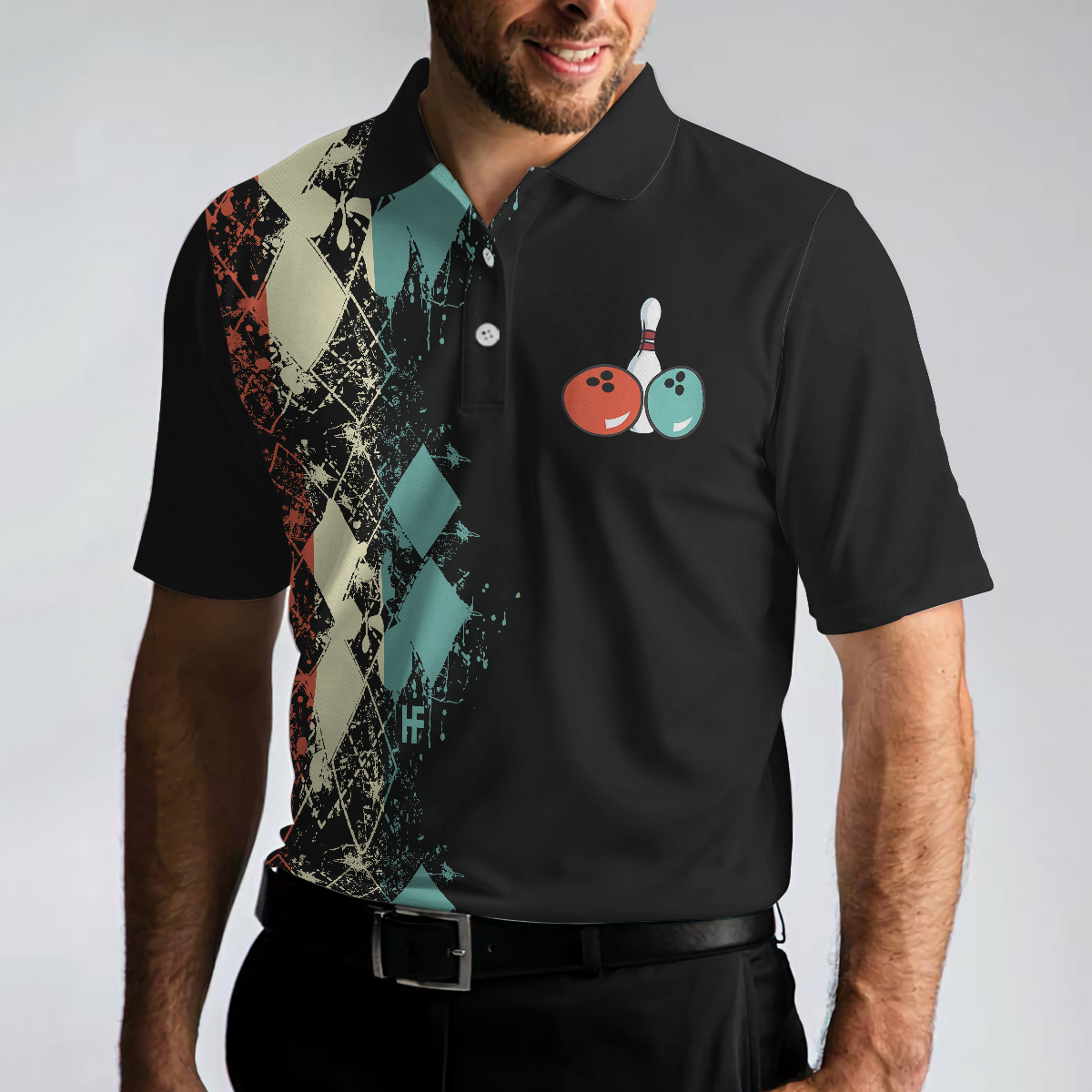 Does This Shirt Make My Ball Look Big Bowling Polo Shirt, Unique Argyle Pattern Bowling Shirt For Bowling Lovers, Best Gift Ideas For Men