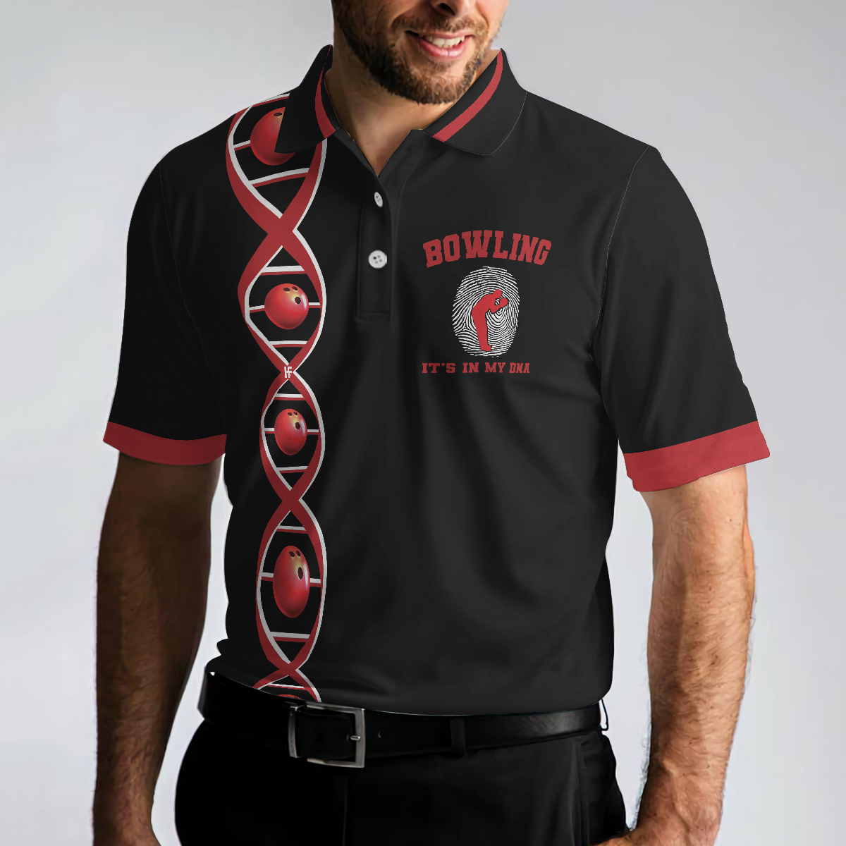 Bowling Men Polo Shirt - Bowling It's In My DNA Polo Shirt, Swag Bowling Polo Shirt For Men - Perfect Gift For Friend, Family, Bowling Lovers