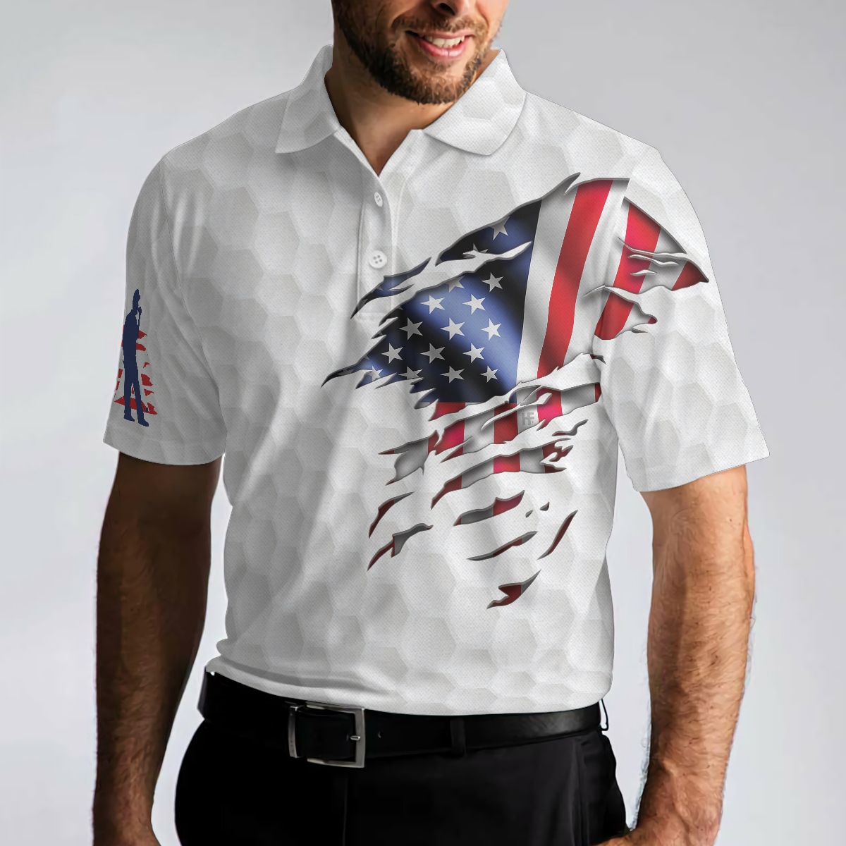 Golf American Flag Men Polo Shirt, American Flag Golf And Drink Lover Polo Shirt, Drinking Golf Shirt For Men, Gift For Golfers