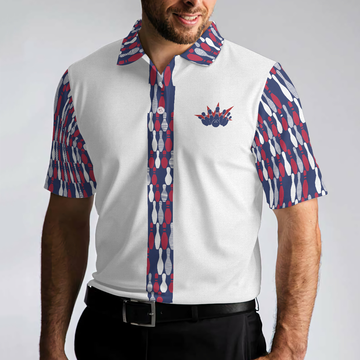 Bowling Men Polo Shirt - Bowling Makes Me Happy The Ten Pin Not So Much Men Polo Shirt - Perfect Gift For Friend, Family, Bowling Lovers