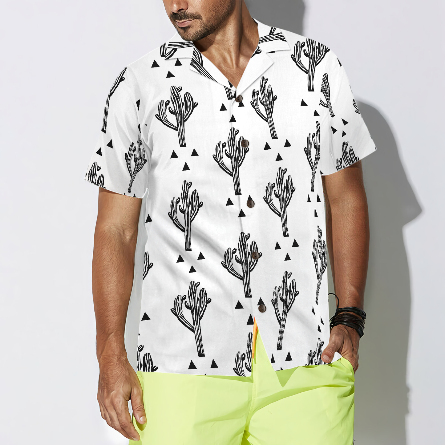 Cactus Seamless Pattern Hawaiian Shirt, Best Gift For Husband, Wife, Boyfriend, Girlfriend, Friend, Family