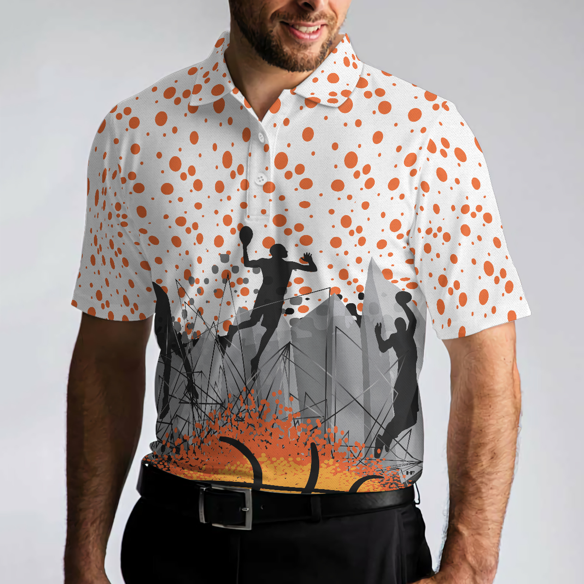 Basketball Men Polo Shirt, Sporty Pattern Polo Shirt, Best Basketball Themed Polo Style Shirt For Adults, Basketball Gift Idea