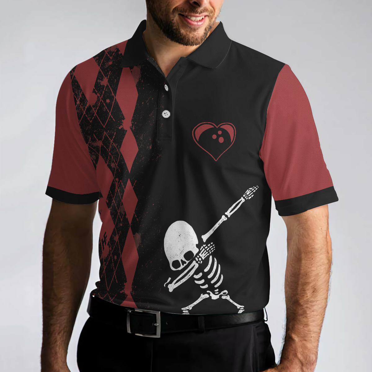 Weekend Forecast Chance Of Bowling Polo Shirt, Red Argyle Short Sleeve Bowling Shirt For Male Players - Perfect Gift For Men, Bowlers