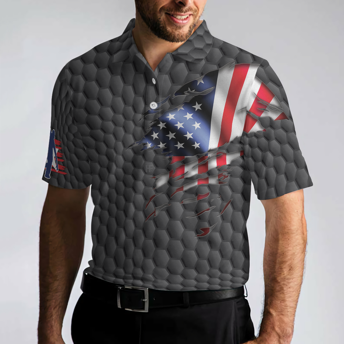 Bowling Men Polo Shirt - Bowling Pin American Flag Polo Shirt, Black Ten Pin Bowling Polo Shirt - Perfect Gift For Friend, Family, Bowling Lovers