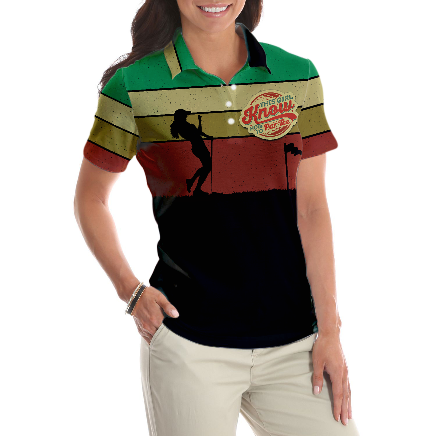 This Girl Knows How To Par Tee Golf Short Sleeve Women Polo Shirt, Colorful Golf Shirt For Ladies, Unique Female Golf Gift - Perfect Gift For Women