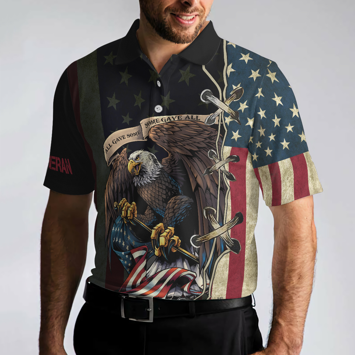 American Bald Eagle Shirt Design Men Polo Shirt, All Gave Some Some Gave All Veteran Polo Shirt, Patriotic Shirt For Veterans