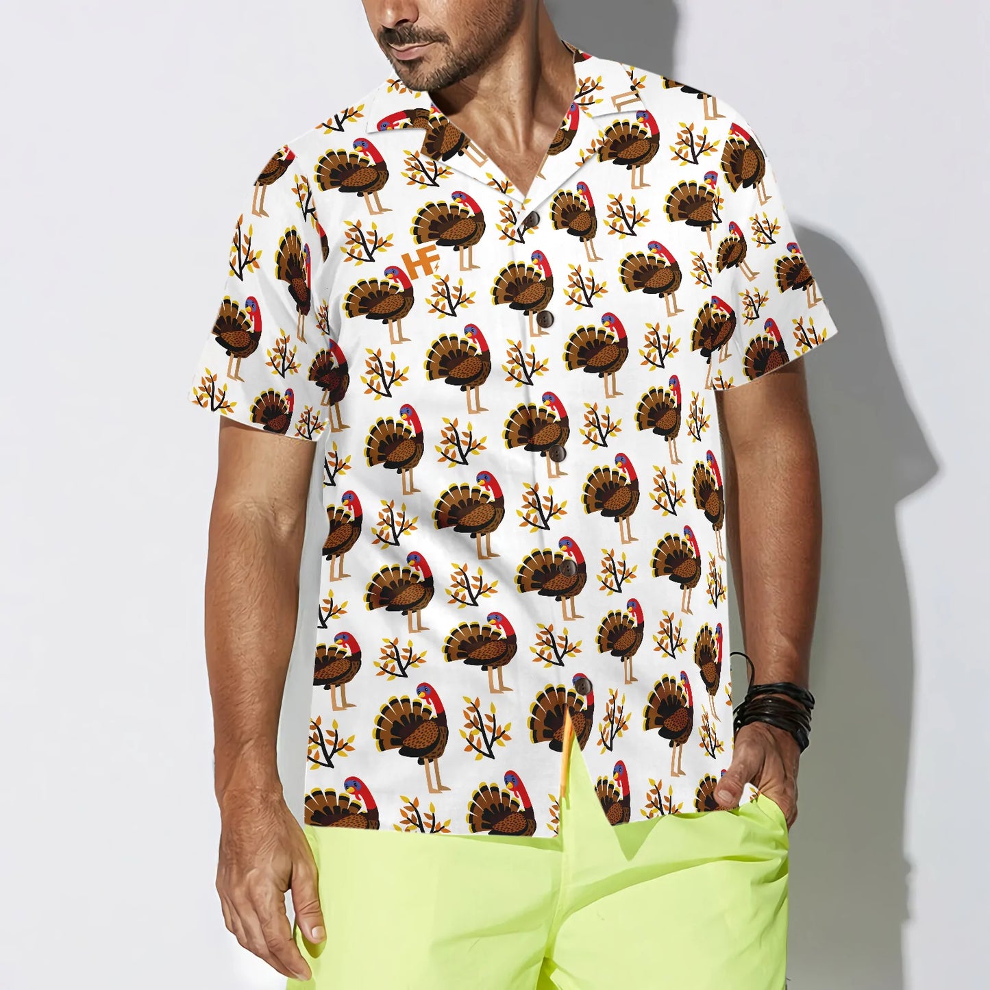 Autumn Cute Turkey Birds Hawaiian Shirt, Birds Pattern Aloha Shirt For Men & Women, Best Gift For Summer, Husband, Boyfriend, Wife, Girlfriend