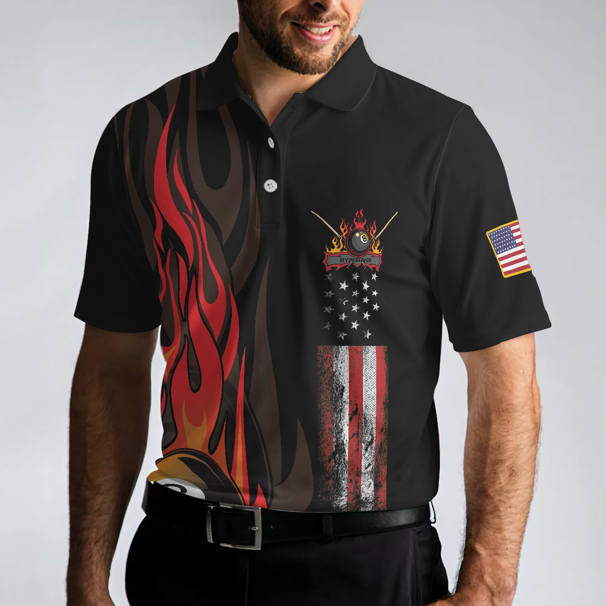Dinosaur Poolasaurus Flame Skull Billiards Polo Shirt, Short Sleeve Jurassic Billiards Shirt For Men, Gift For Billiards Lovers