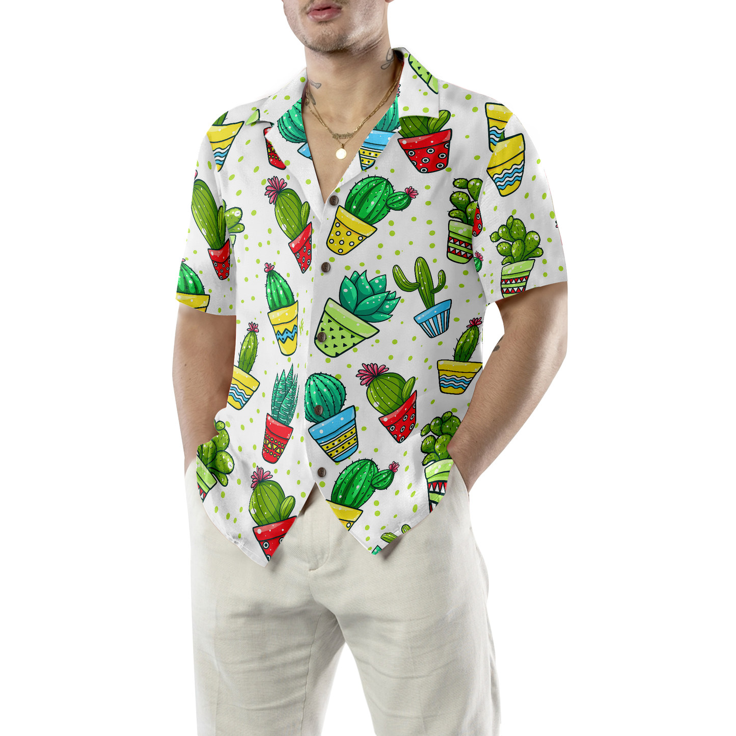 Cactus Seamless Pattern Hawaiian Shirt, Best Gift For Friend, Family