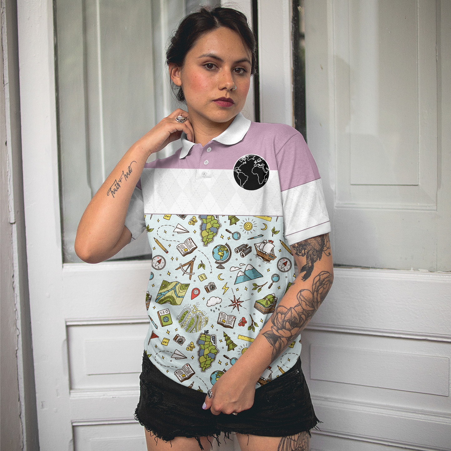 Geography Teacher Short Sleeve Women Polo Shirt, Geography Teacher Like A Normal Teacher But Cooler Shirt For Women, Gift For Geography Teacher