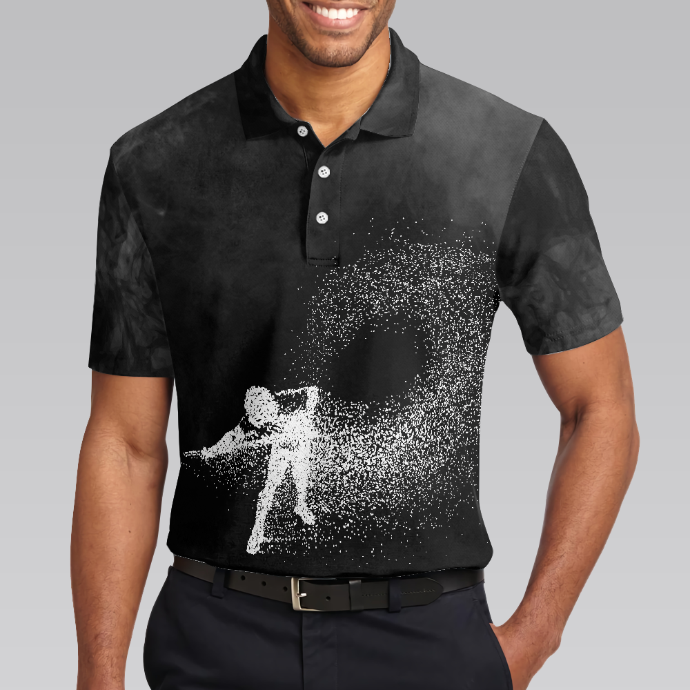 Men Polo Shirt - Billiards On Smoke Background Polo Shirt, Smoke Billiards Player Polo Shirt - Best Billiards Shirt For Men