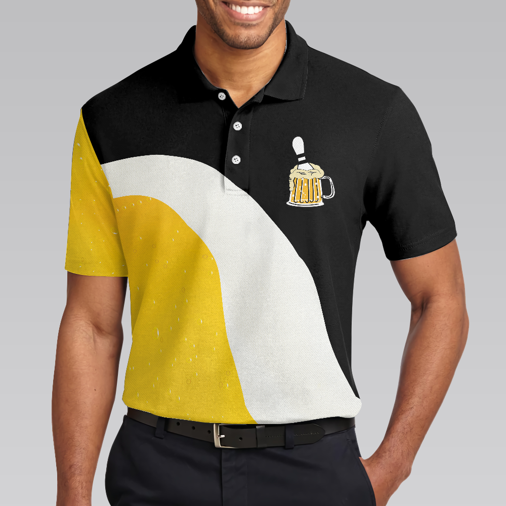 Easily Distracted By Bowling And Beer Men Polo Shirt, Funny Drinking Bowling Polo Shirt, Best Bowling Gift Idea