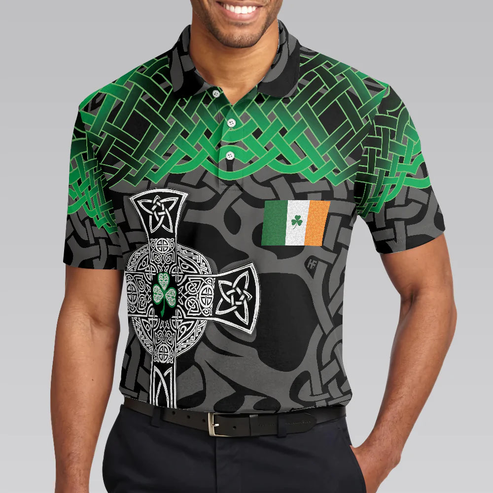 Irish St Patrick's Day Men Polo Shirt, Best Saint Patricks Themed Shirt, Cool Gift Idea For Irish Friends