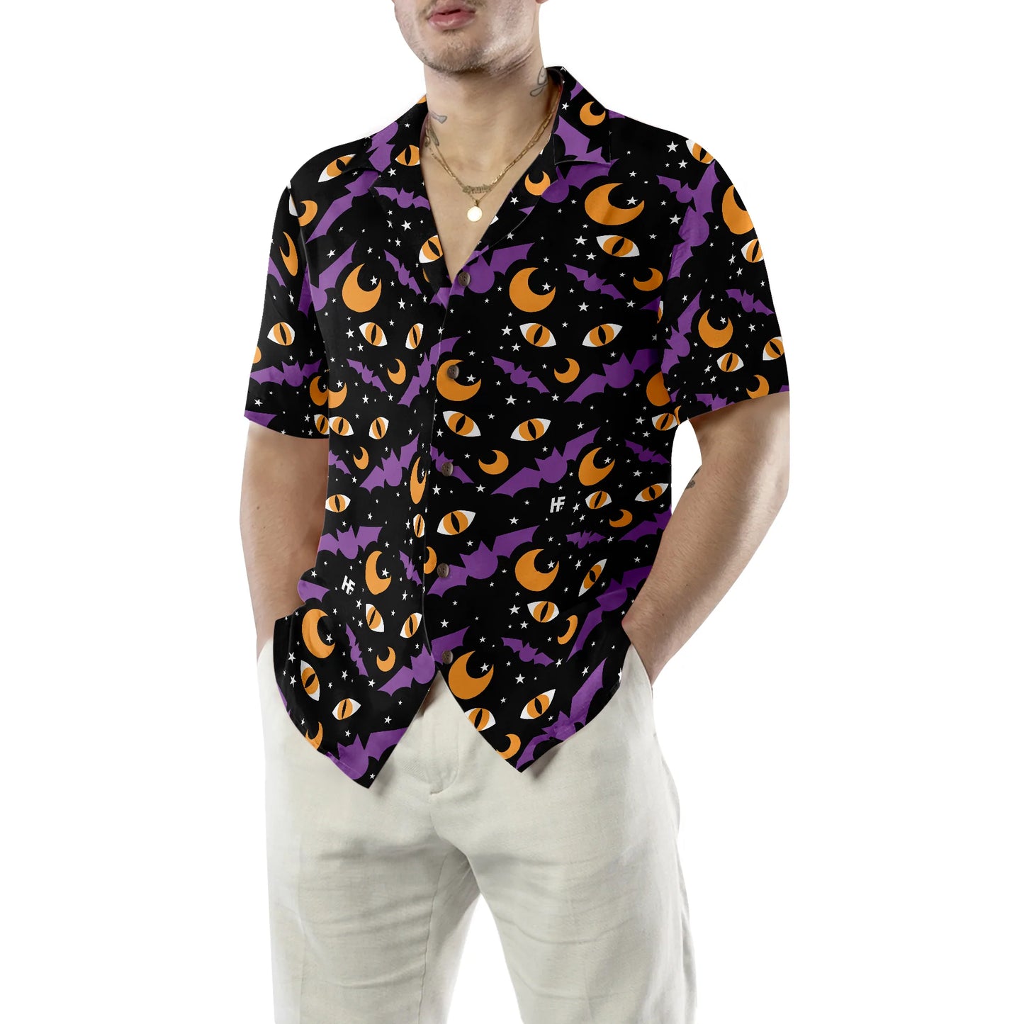 Bats Eyes At Night Hawaiian Shirt, Best Gift For Halloween, 3D Halloween Bats Eyes Hawaiian Shirt, Perfect Gift For Lovers, Friends, Husband, Boyfriend, Family