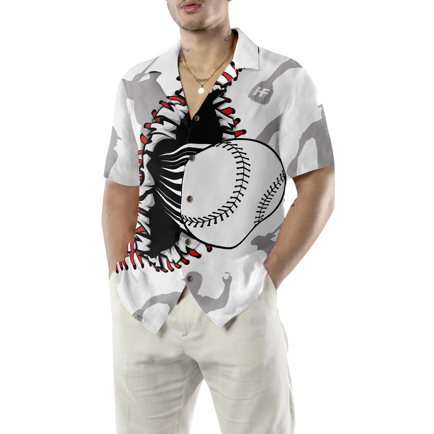 Baseball Wear Out Pattern Hawaiian Shirt, Best Gift For Baseball Player, Husband, Wife, Boyfriend, Girlfriend, Friend, Family