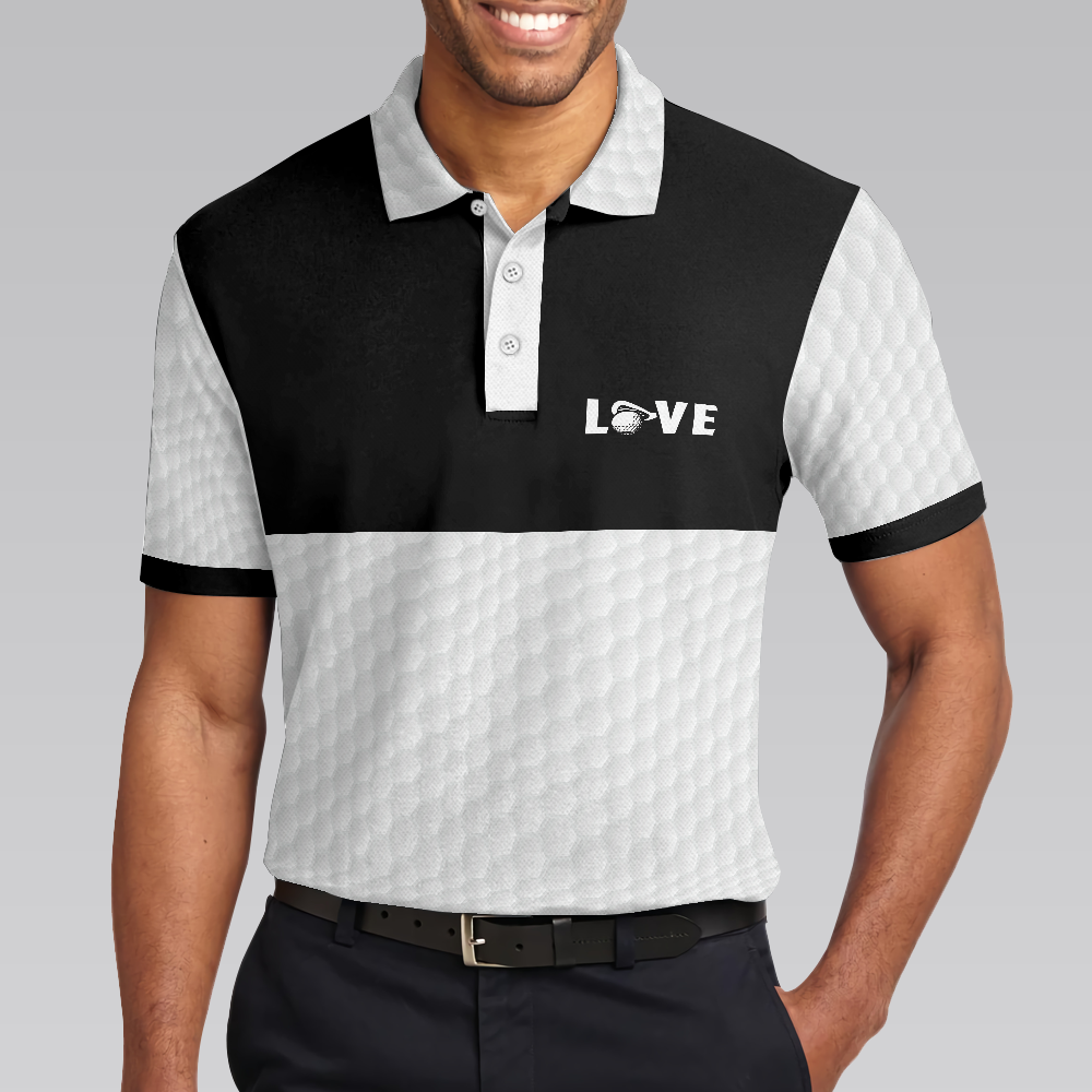 Golf Is My Therapy Golf Polo Shirt, Black And White Golf Love Polo Shirt, Best Golf Shirt For Men