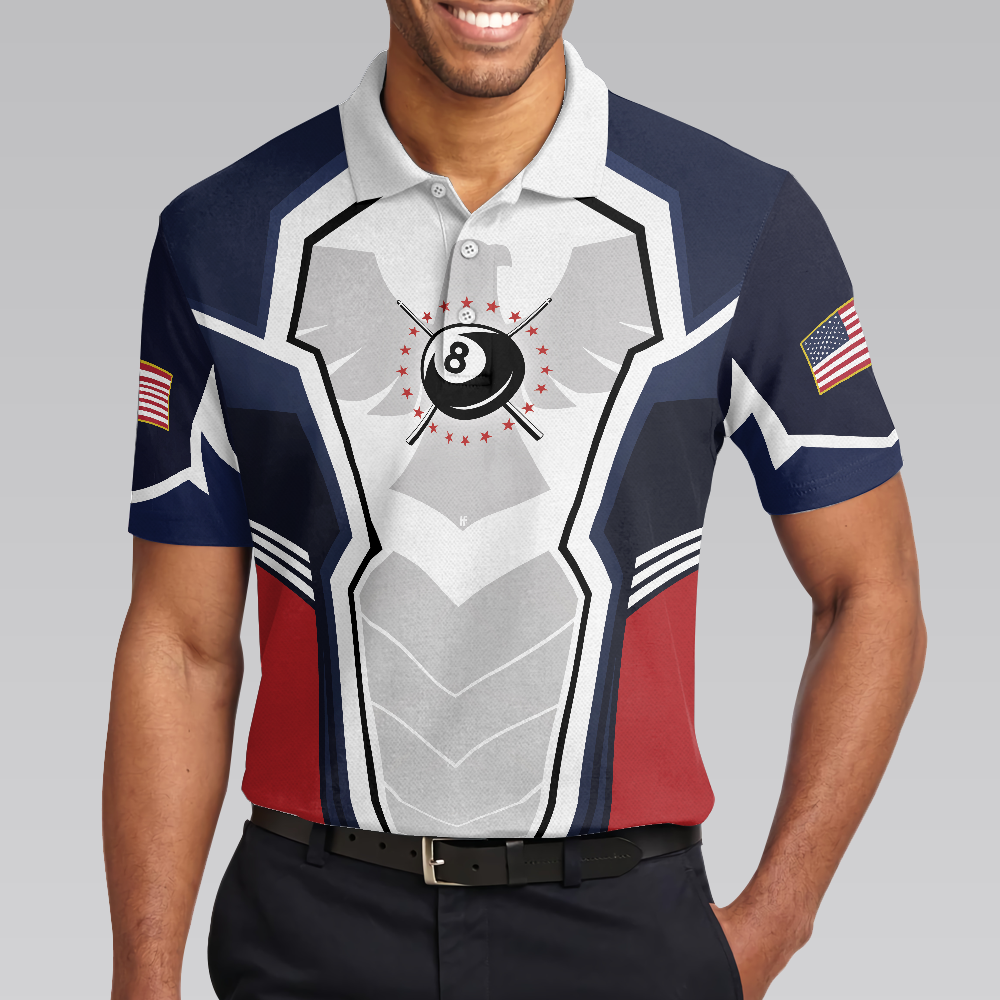 Eagle Billiards Polo Shirt, American Eagle Pool Shirt, Best Short Sleeve Billiards Polo Shirt For Men, Polo Shirt For Men, Best Gift For Billiards Lovers