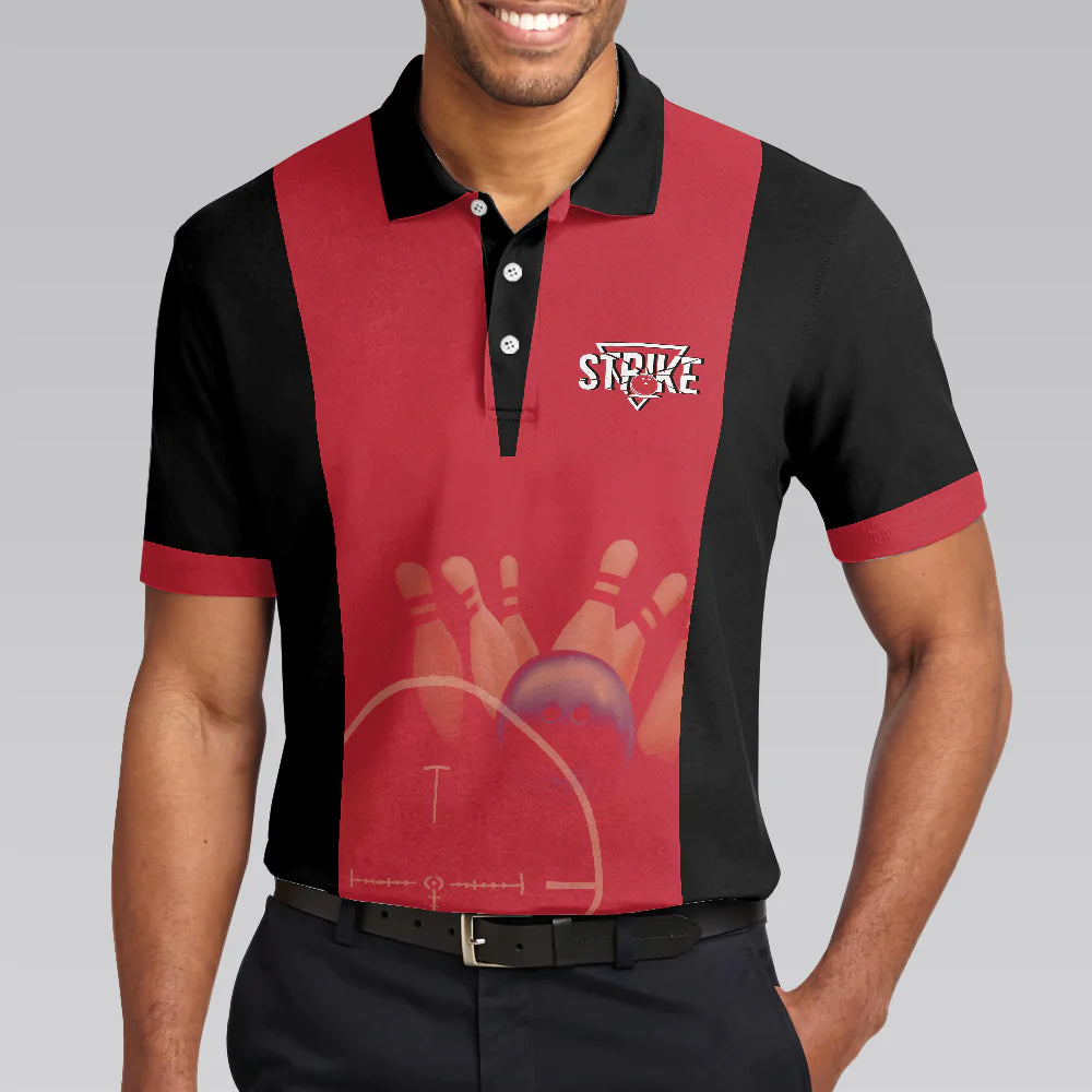 Bowling Men Polo Shirt - Black And Red Bowling Style, Kinda Busy Right Now Bowling Polo Shirt - Perfect Gift For Friend, Family, Bowling Lovers