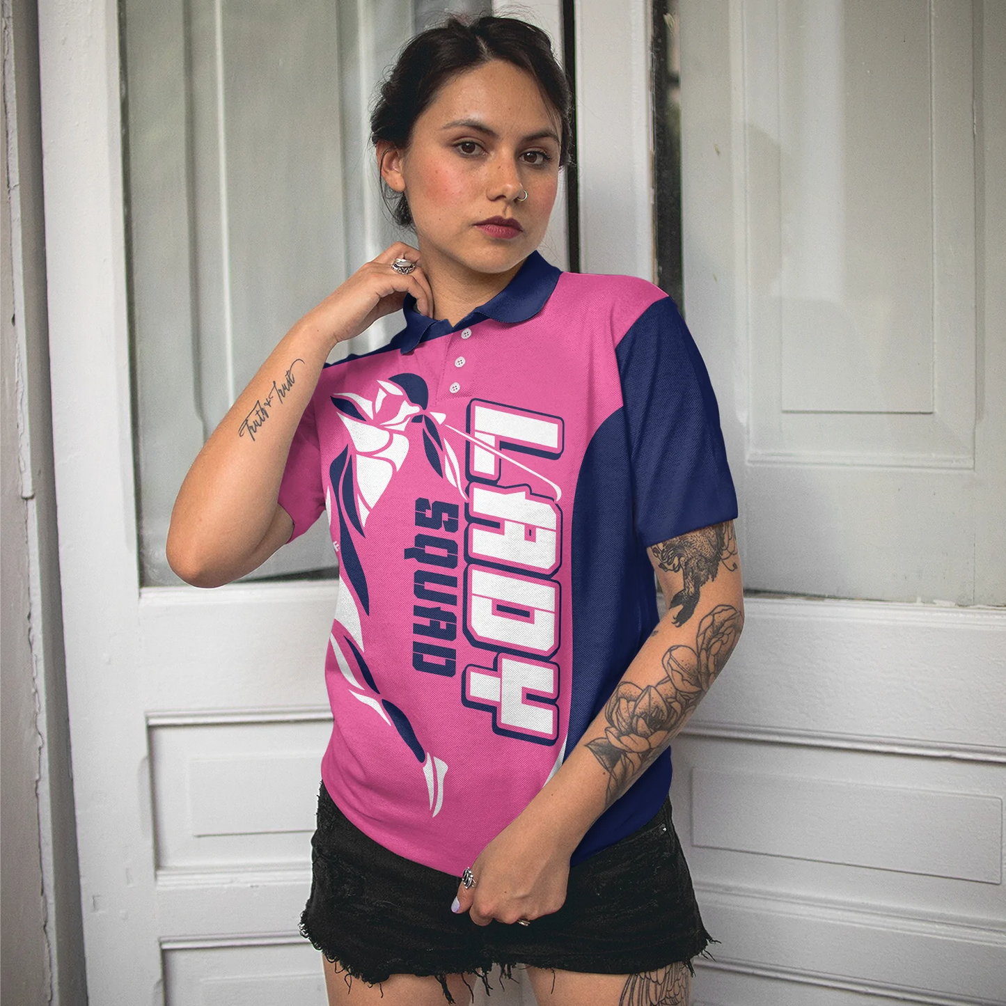 Lady Squad Golf Girl V2 Short Sleeve Women Polo Shirt, Pink Golf Shirt For Ladies, Best Golf Gift For Women