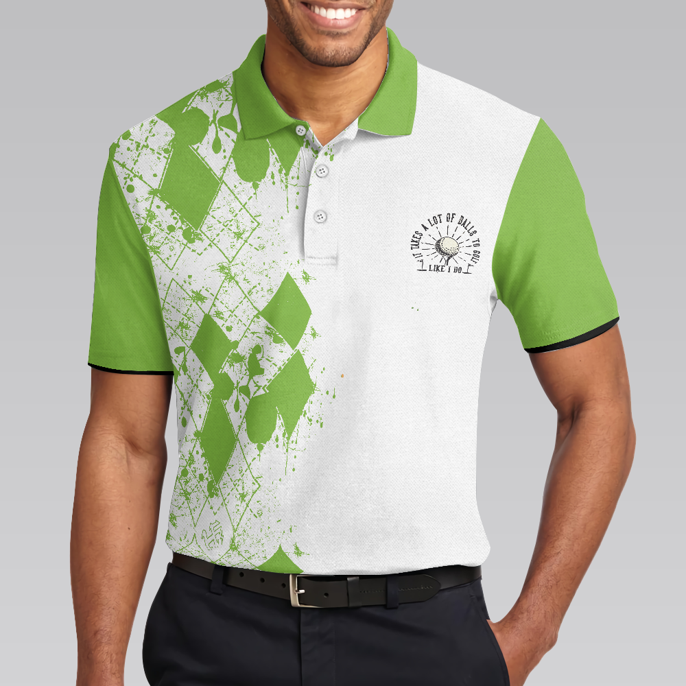 White And Green Golf Men Polo Shirt, Life Like A Golf Hole In One Is Perfect Shirt For Men, Best Gift For Golfers