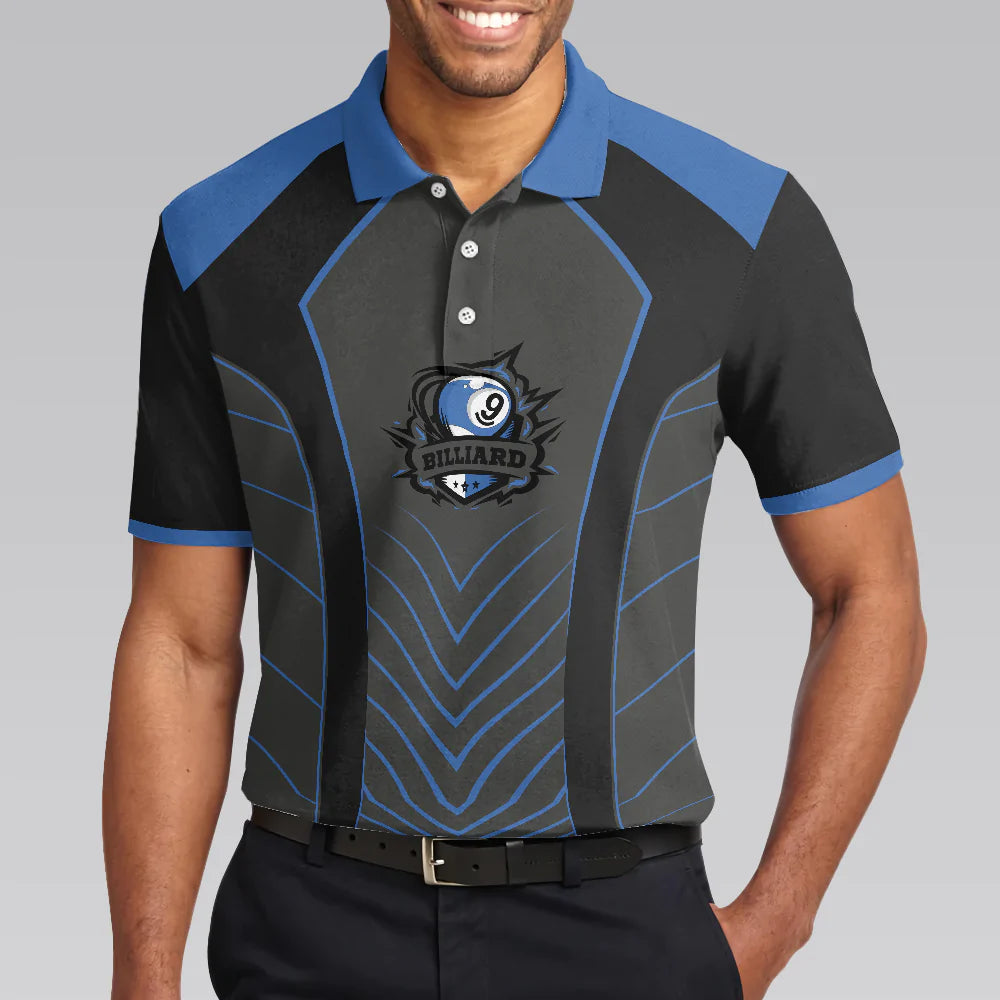 Cool Black And Blue Billiards Men Polo Shirt, Just The Tip I Promise Shirt For Male, Billiards Shirt Gift Idea For Men