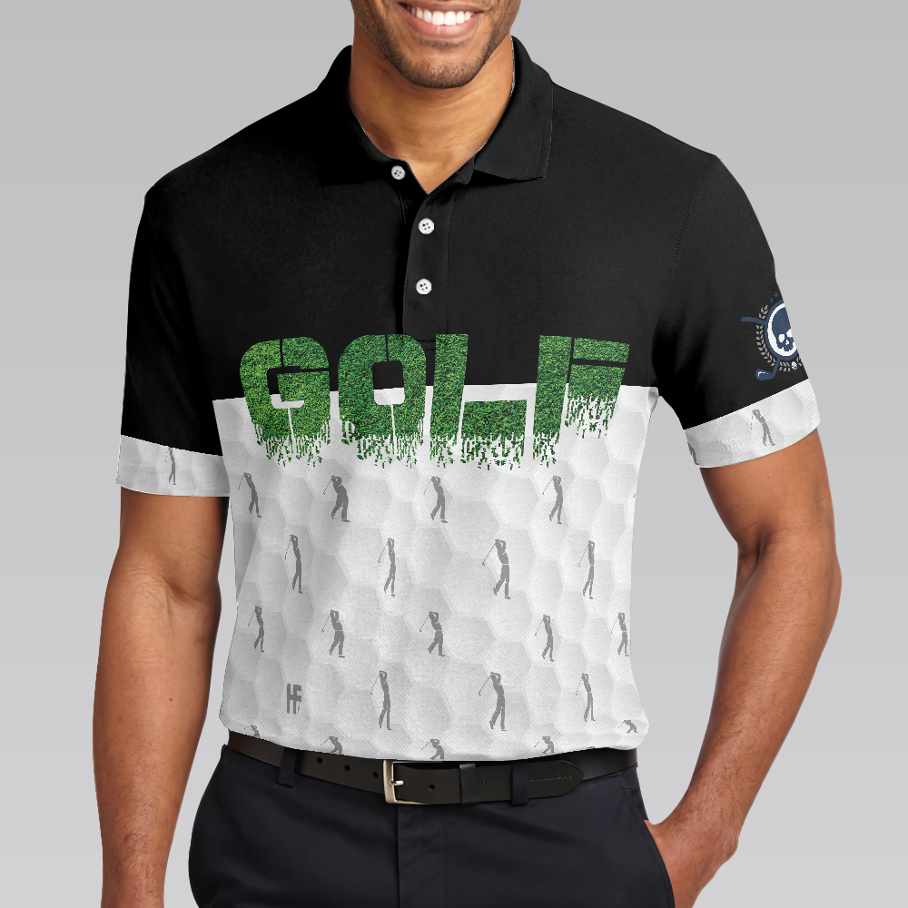 Funny Golfer Seamless Pattern Golf Men Polo Shirt, Golf Shirt For Men, Best Gift For Golfers