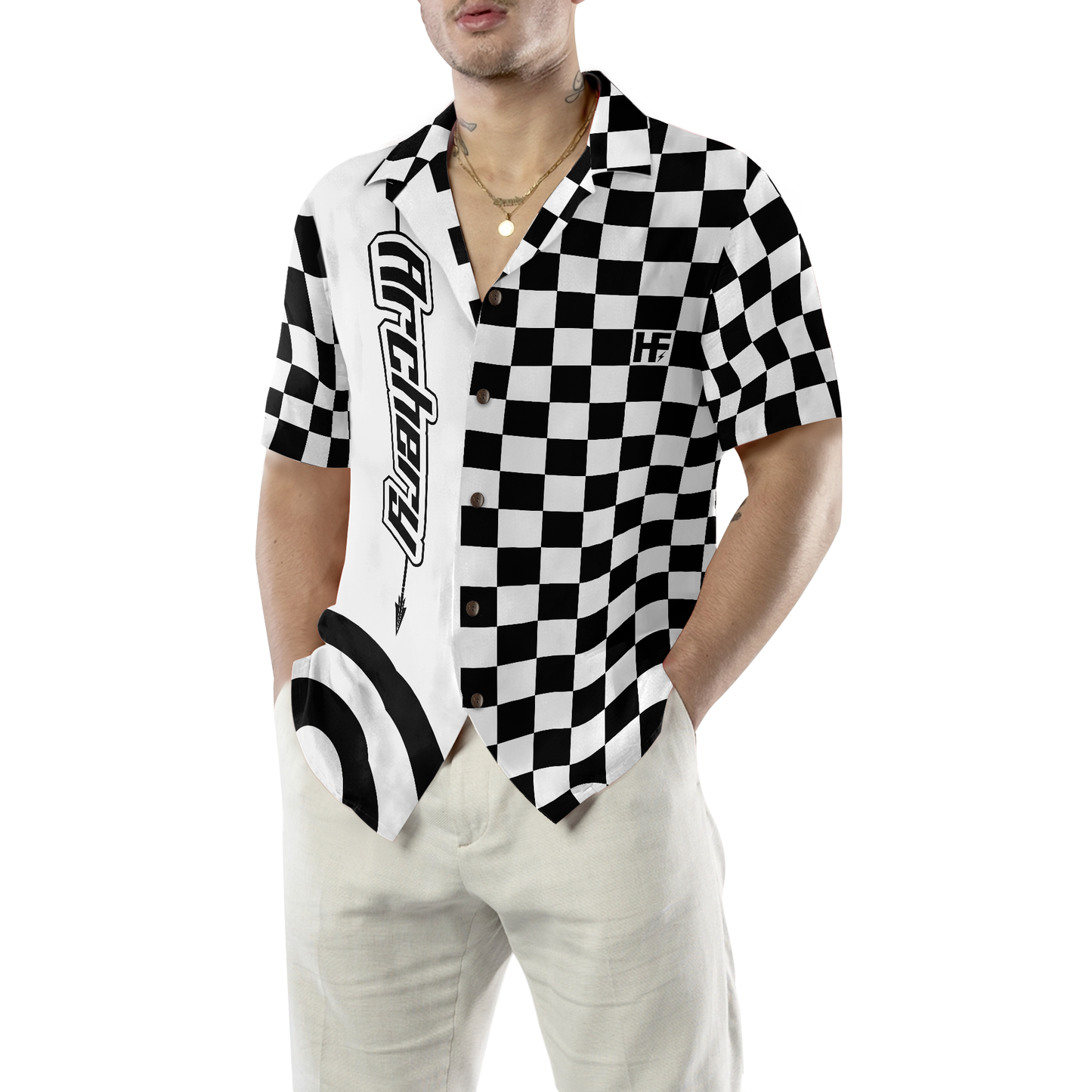 Checkerboard Style Archery Hawaiian Shirt, Best Gift For lover, Friend, Family
