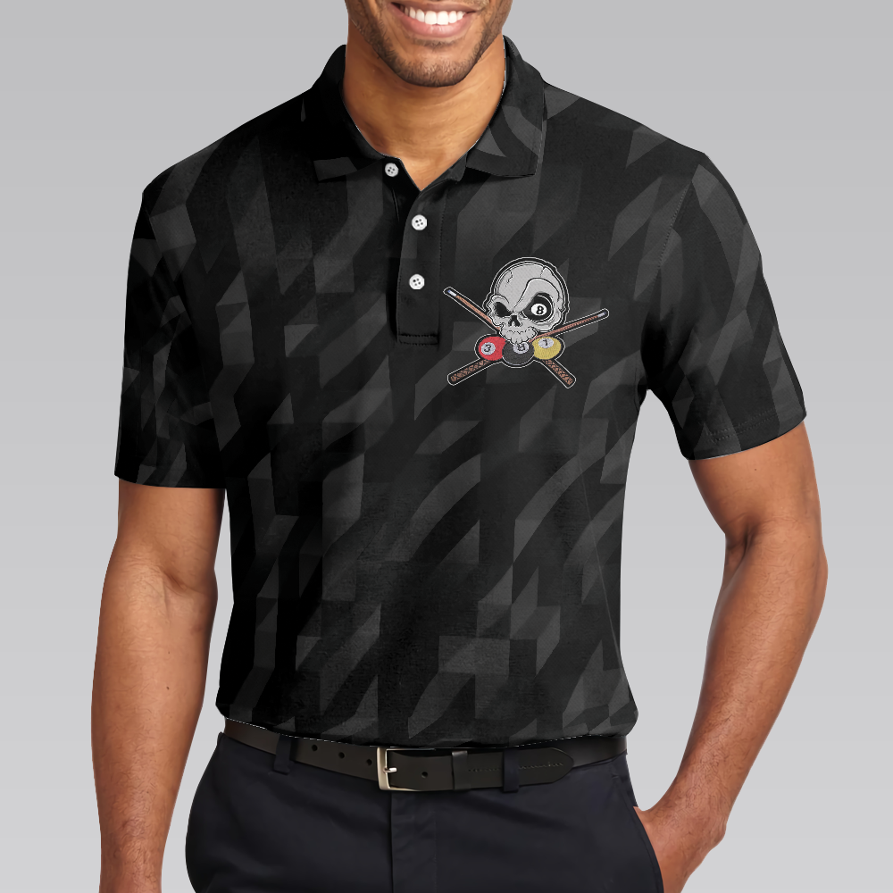 Men Polo Shirt - Billiards Once You Touch My Balls Polo Shirt, Black Skull Billards Shirt, Funny Billiards Sayings Shirt - Best Billiards Shirt For Men